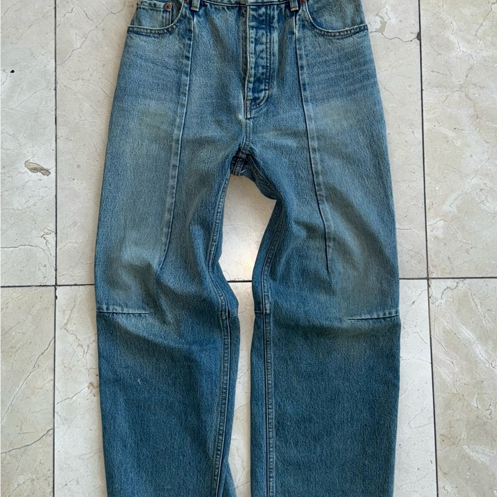 Women's Balenciaga 2022 Cropped Straight-Leg High-Rise Jeans